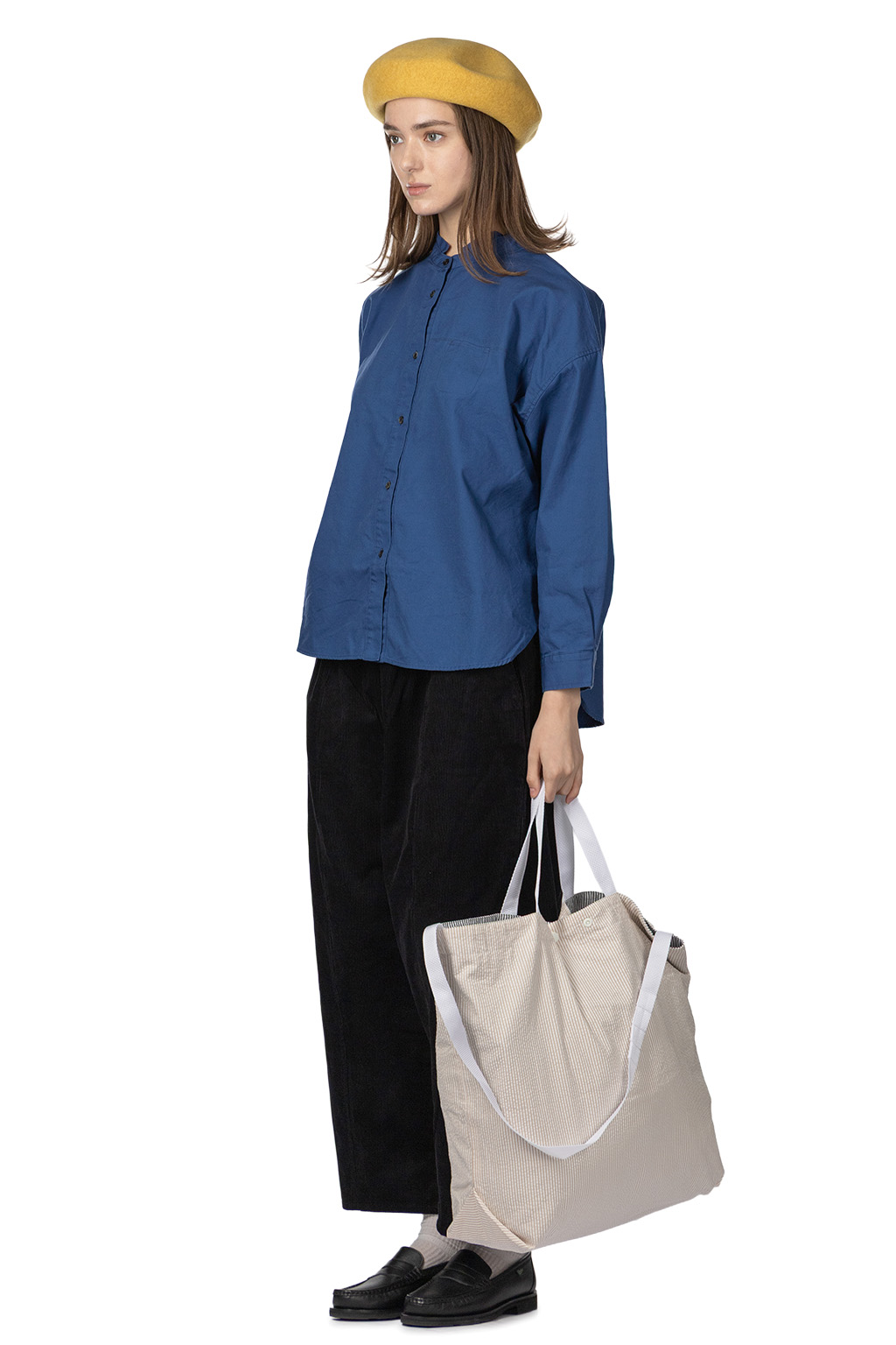 Nachukara - Oxford Washed Stand Collar Shirt