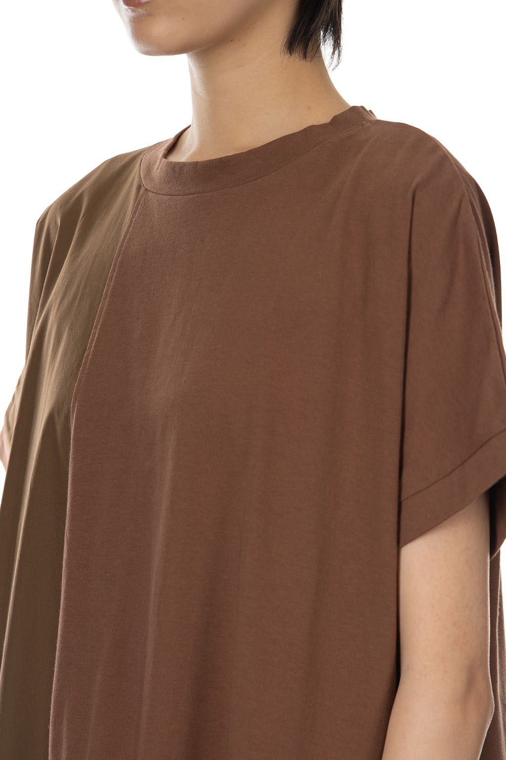 Nachukara - Soft Jersey Patchwork Dress - Brown