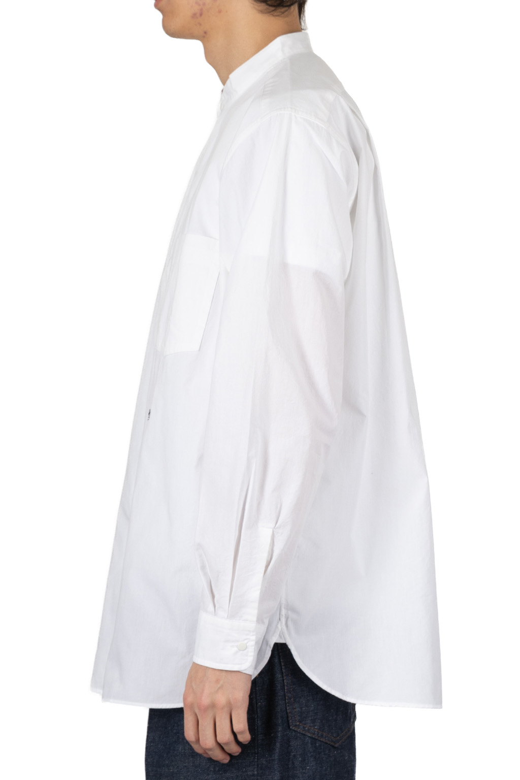 Nanamica (NAN) - Band Collar Wind Shirt - Off White