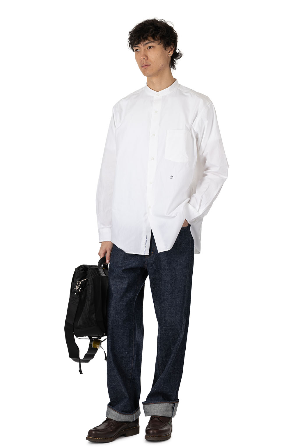 Nanamica (NAN) - Band Collar Wind Shirt - Off White
