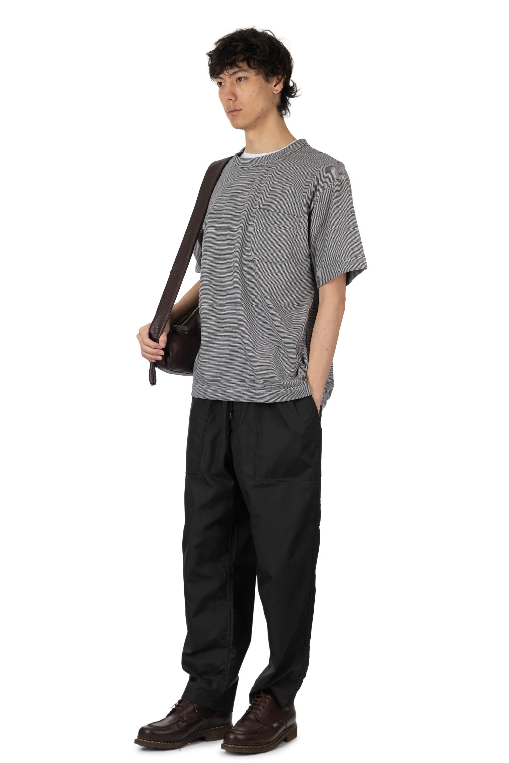 Nanamica (NAN) - Micro Stripe Pocket Tee - Navy x White