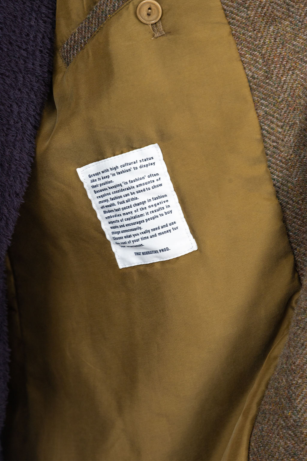 Nonnative - Wanderer Long Puff Coat Wool Herringbone Windstopper - Coyote