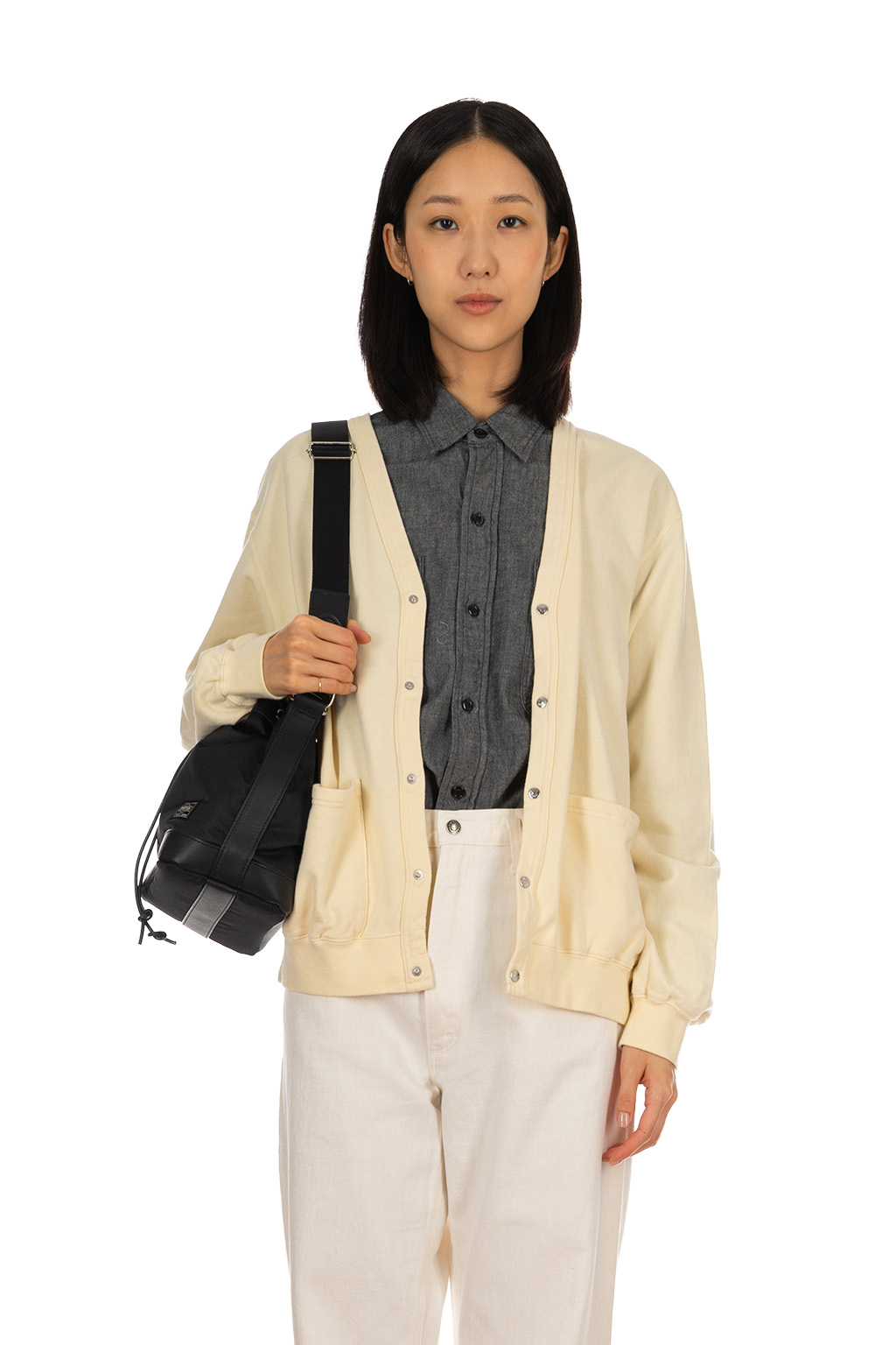 OrSlow - Light Weight French Terry Sweat Shirt Cardigan - Pale Yellow