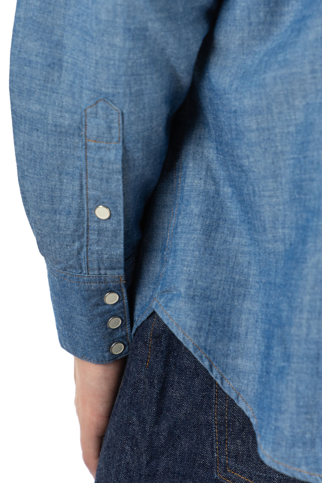OrSlow - Relaxed Chambray Western Shirt - Chambray