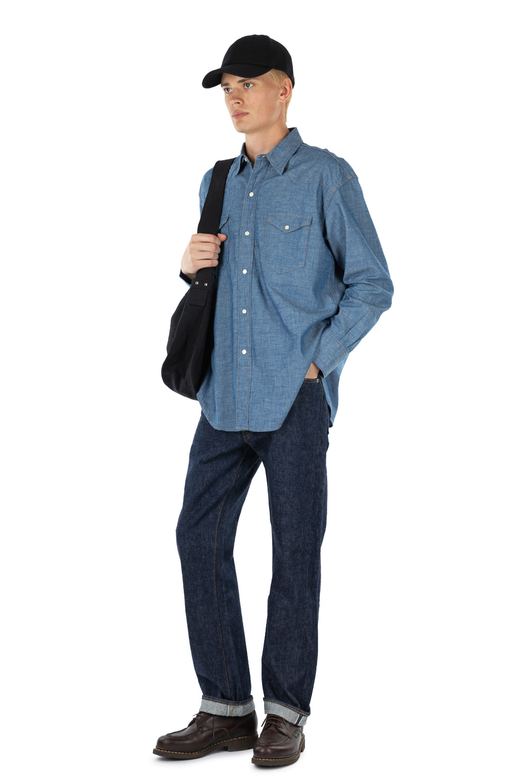 OrSlow - Relaxed Chambray Western Shirt - Chambray