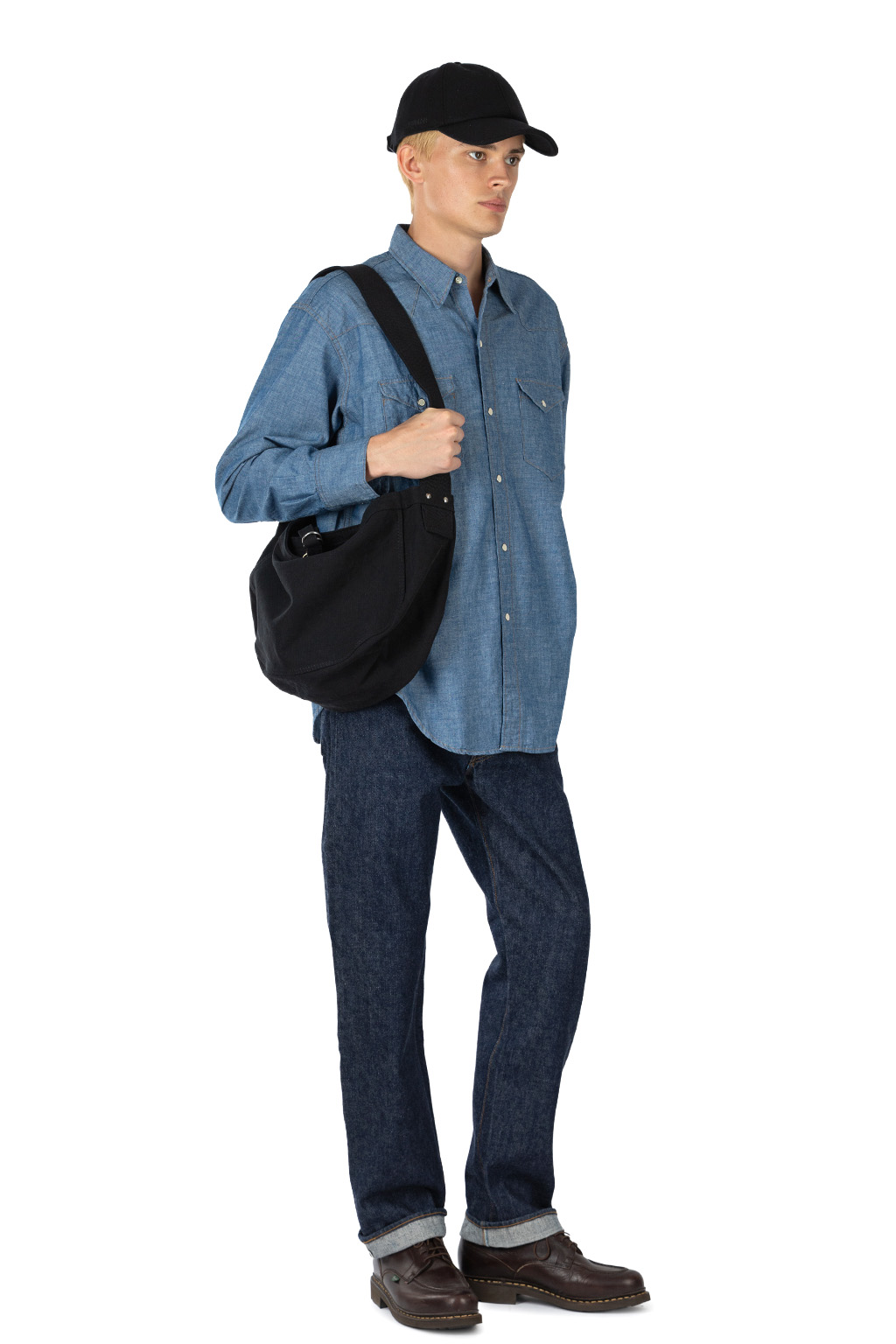 OrSlow - Relaxed Chambray Western Shirt - Chambray
