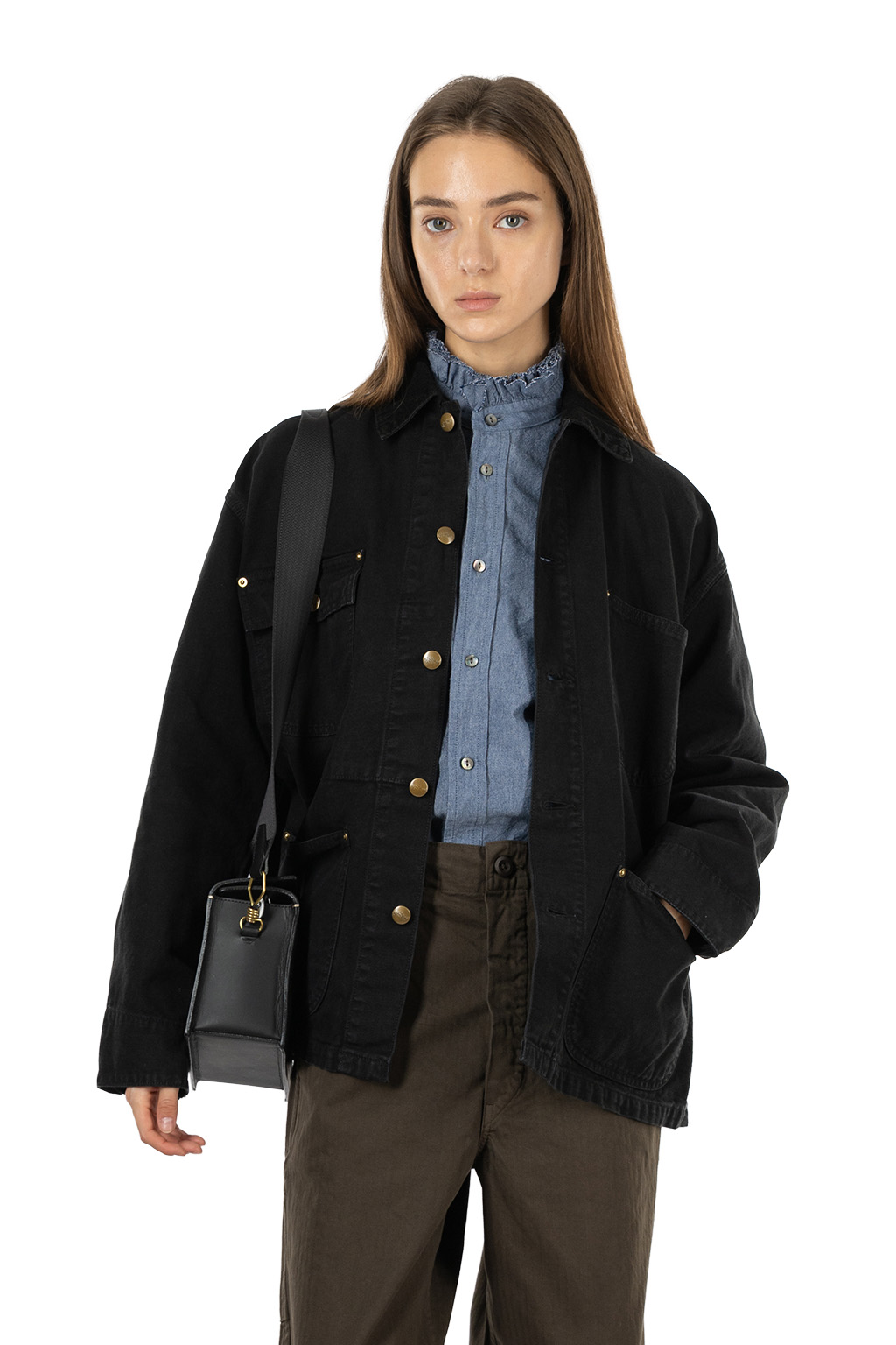 OrSlow - Relaxed Fit Oxford Coverall - Black