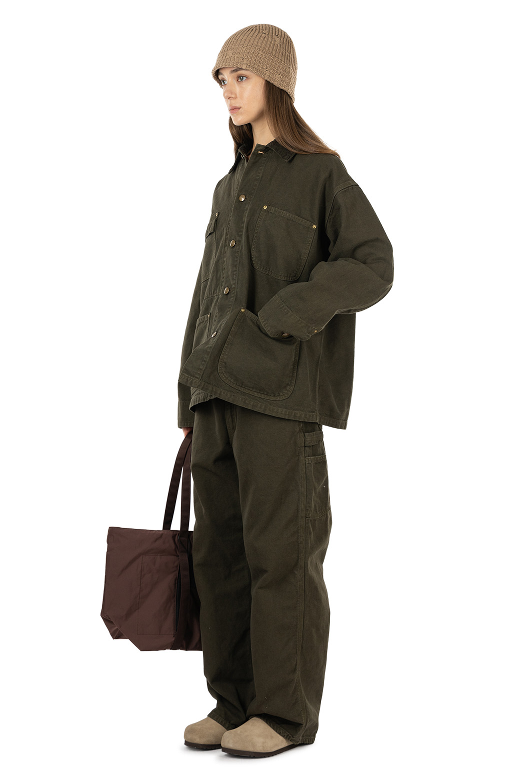 OrSlow Relaxed Fit Oxford Coverall - Coffee Brown