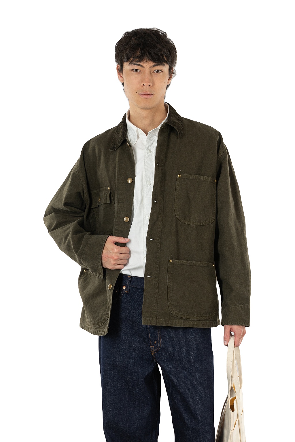 OrSlow Relaxed Fit Oxford Coverall - Coffee Brown
