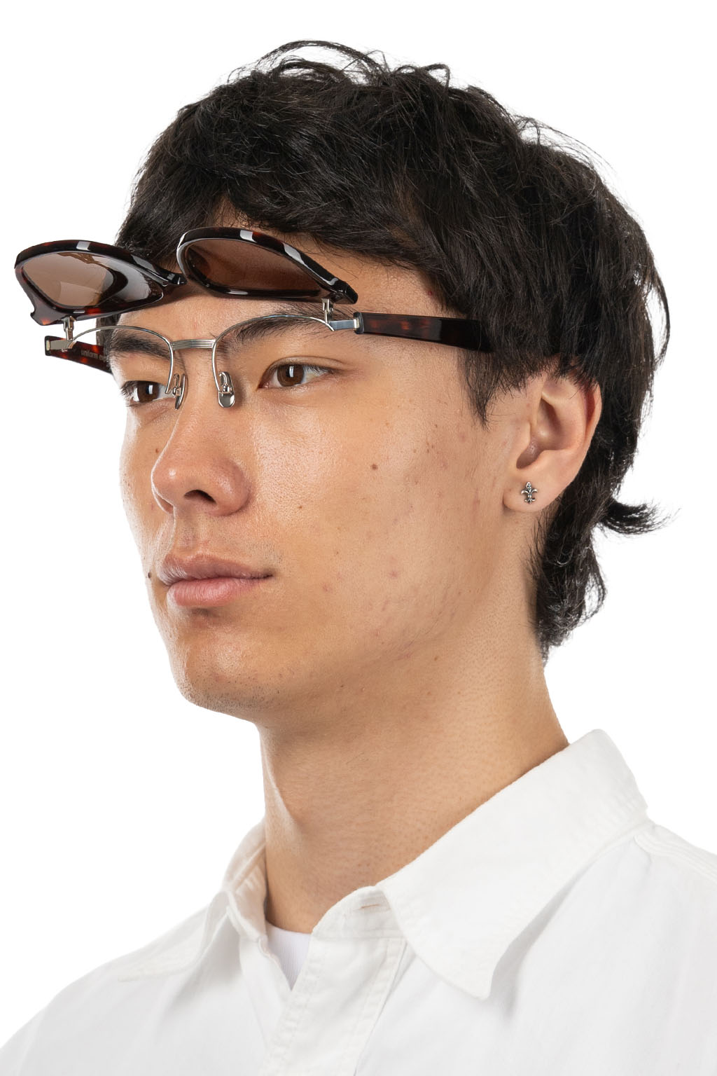 SOPHNET - Filp-UP Wellington Sunglasses - Brown