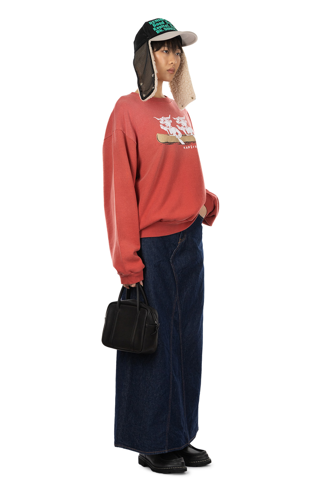 Kapital - SWT Knit Crew SWT("L" LONGHORN) - Red