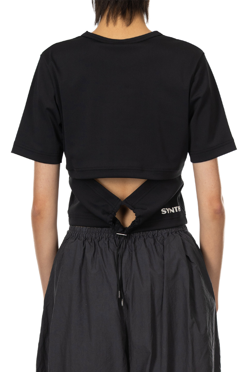 SYNTH - Back Cutting Cropped T - Black