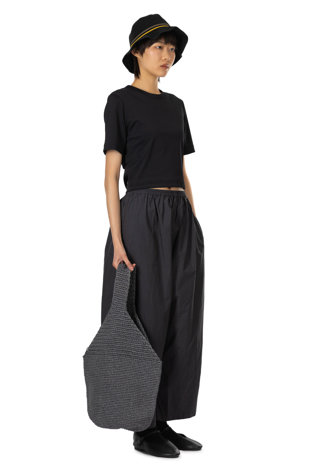 SYNTH - Back Cutting Cropped T - Black