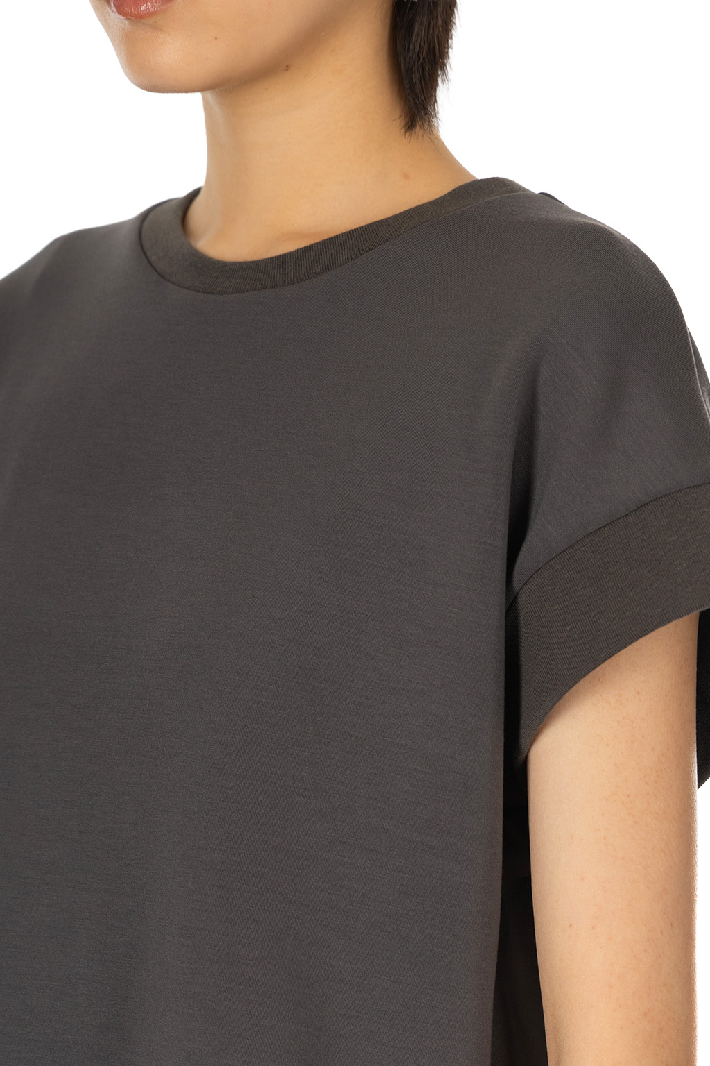 SYNTH - Sleeveless Cropped T - Olive Gray