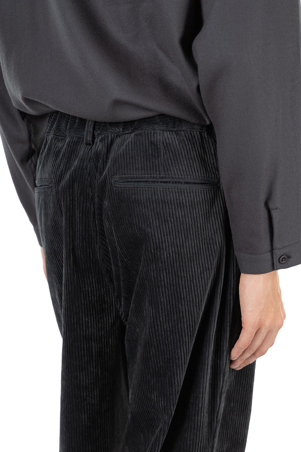 Still by hand - Corduroy Straight Pants - Blue Charcoal