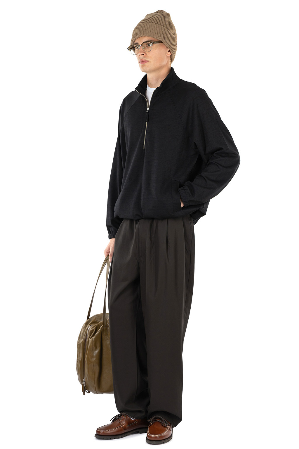 Still by hand - Half Zip Jersey Blouson - Black
