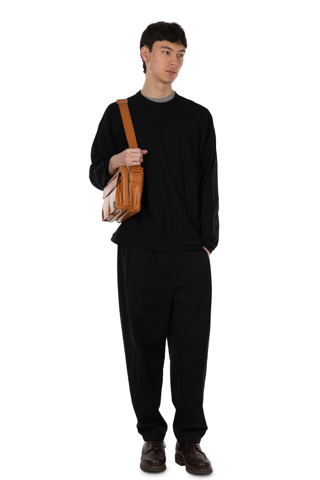 Still by hand - Moss stitch long sleeve  - Black