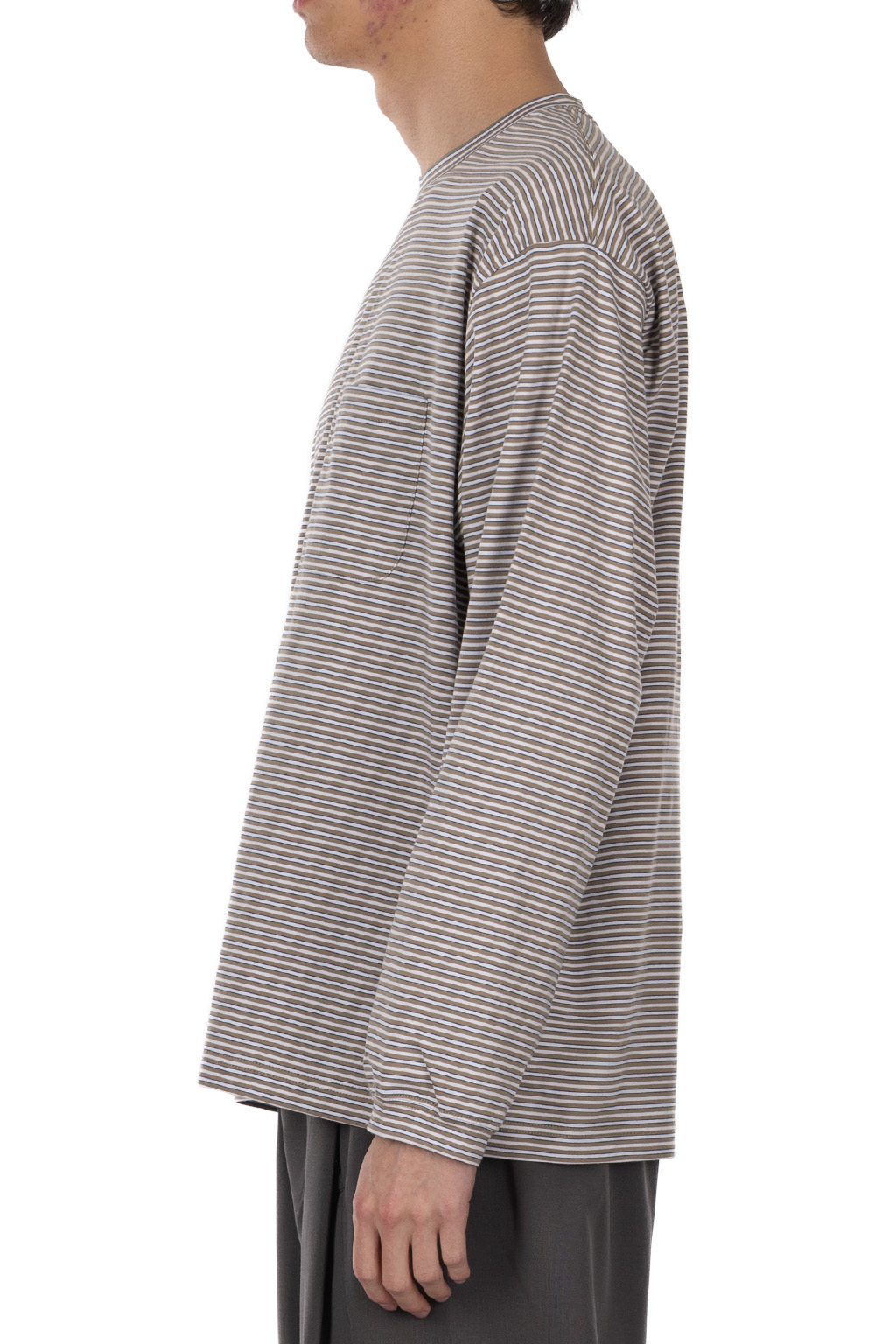 Still by hand - Striped long sleeve - Beige x White