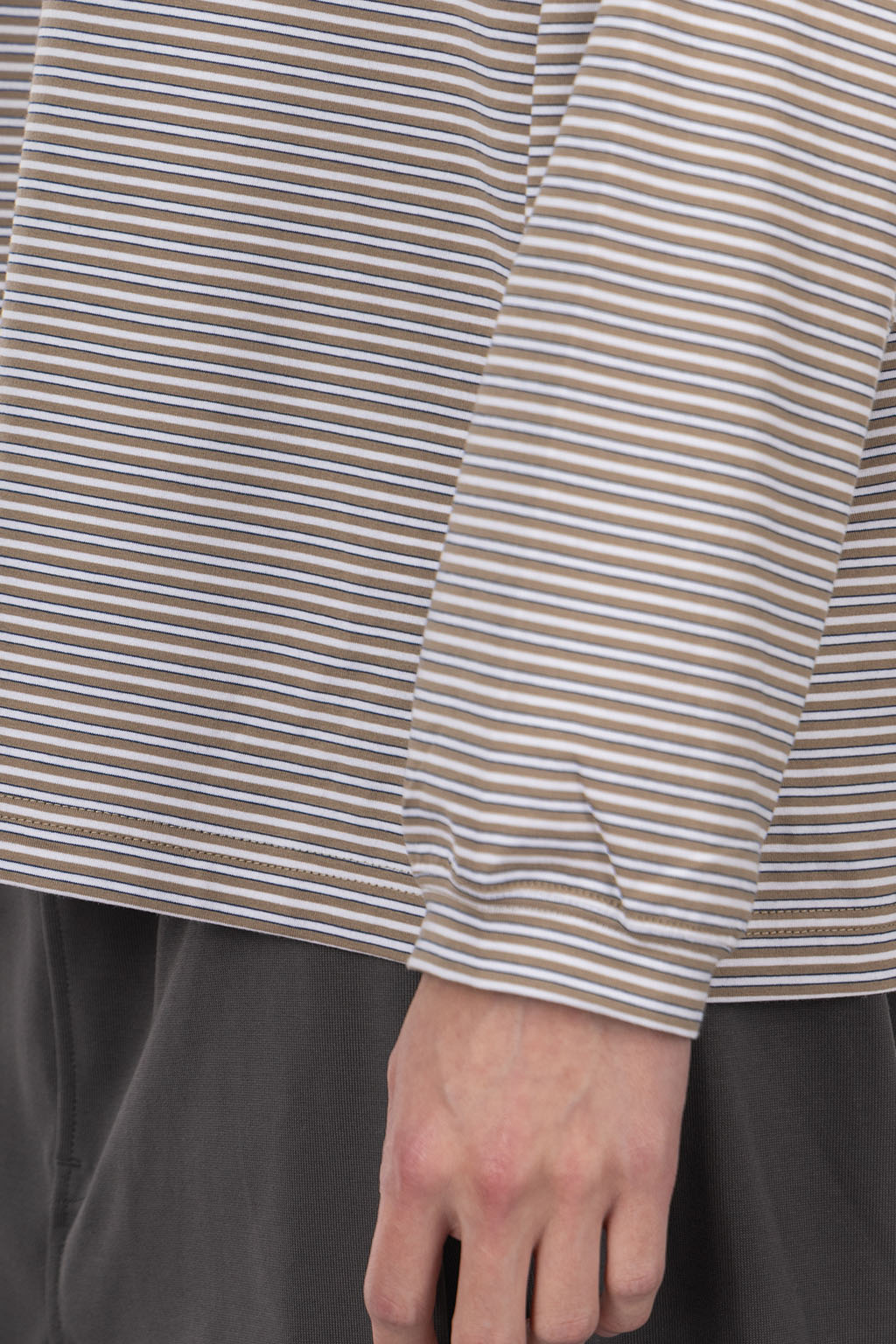 Still by hand - Striped long sleeve - Beige x White