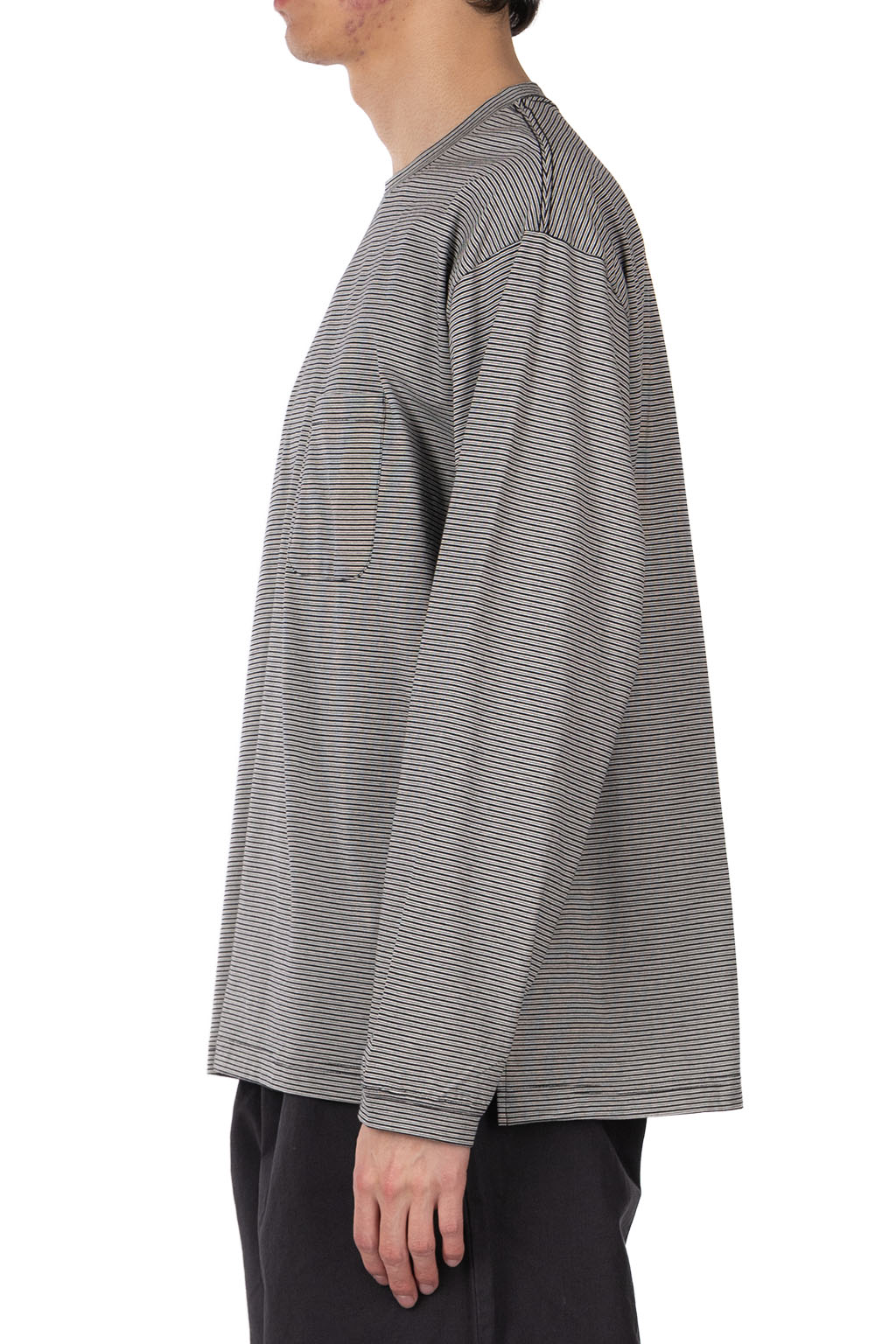 Still by hand - Striped long sleeve - Grey x Black