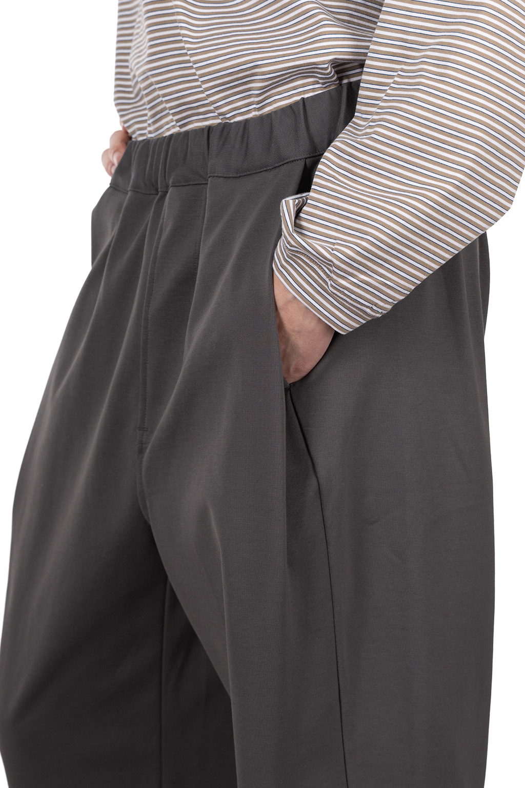 Still by hand - Twisted jersey pants -Charcoal