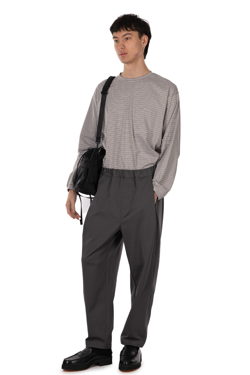 Still by hand - Twisted jersey pants -Charcoal