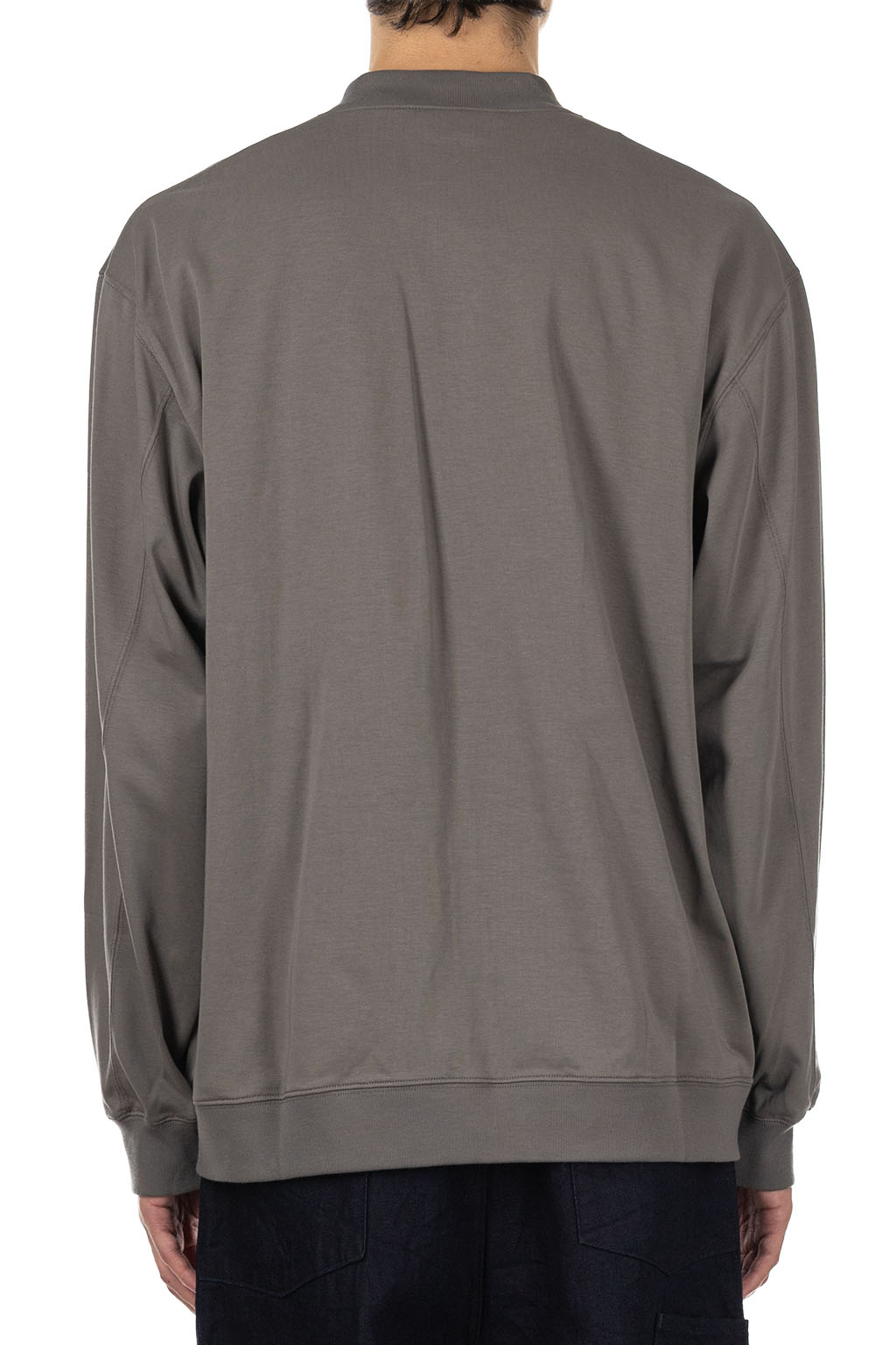Still by hand - Zip Up Cotton Jumper - Slate Grey