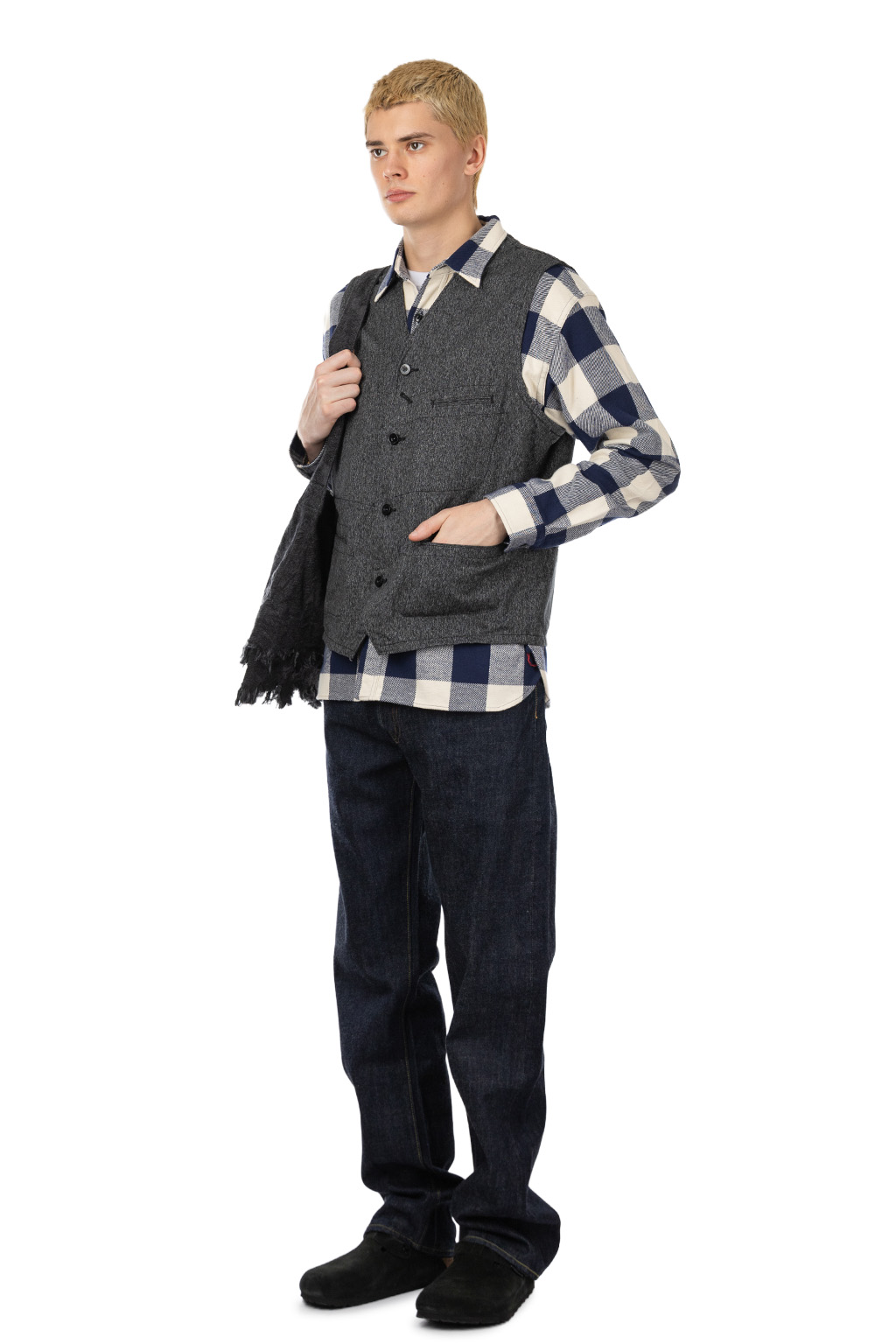 Sugar Cane - 9oz Black Covert Vest - Black