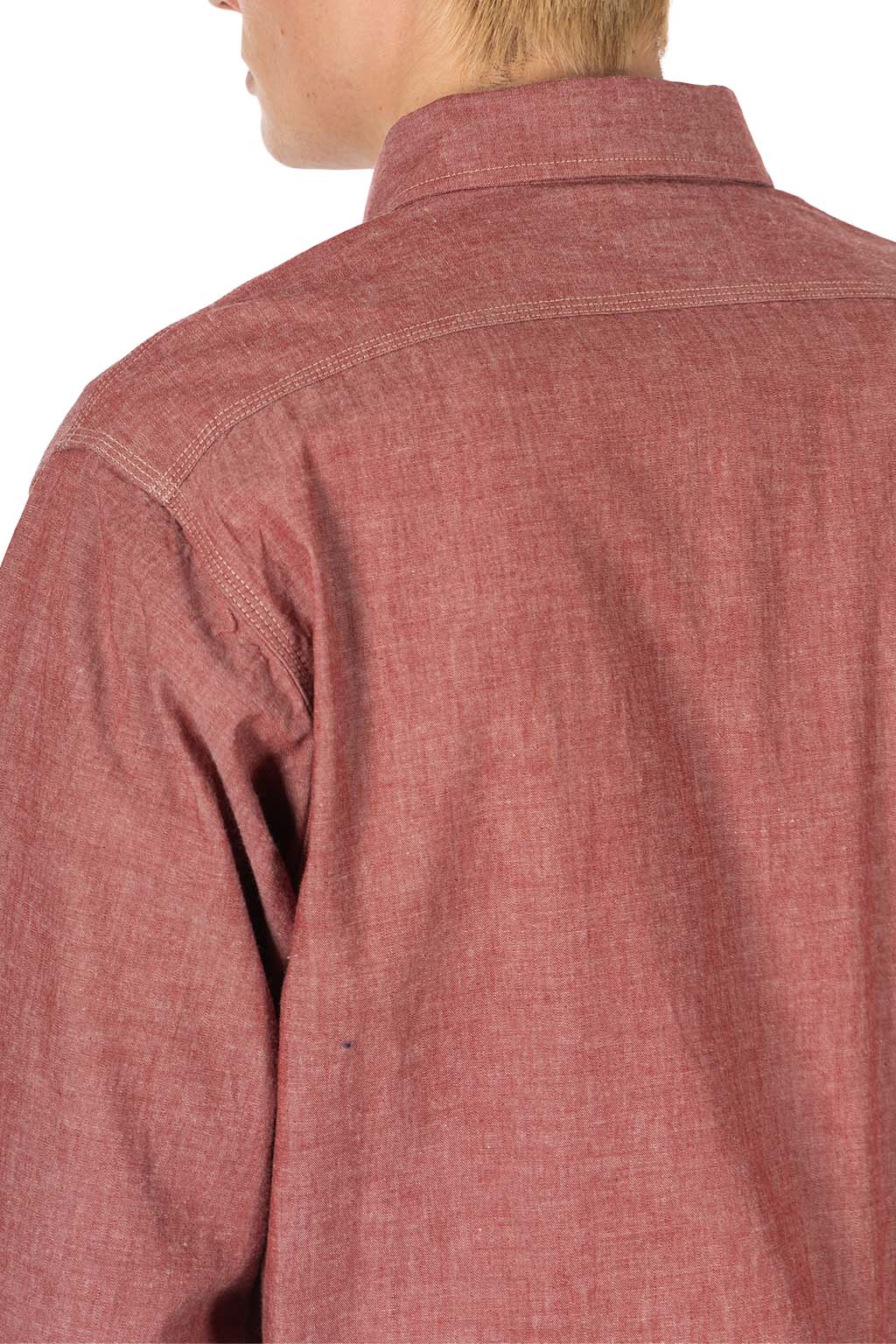 Sugar Cane - Chambray Work Shirt -Red