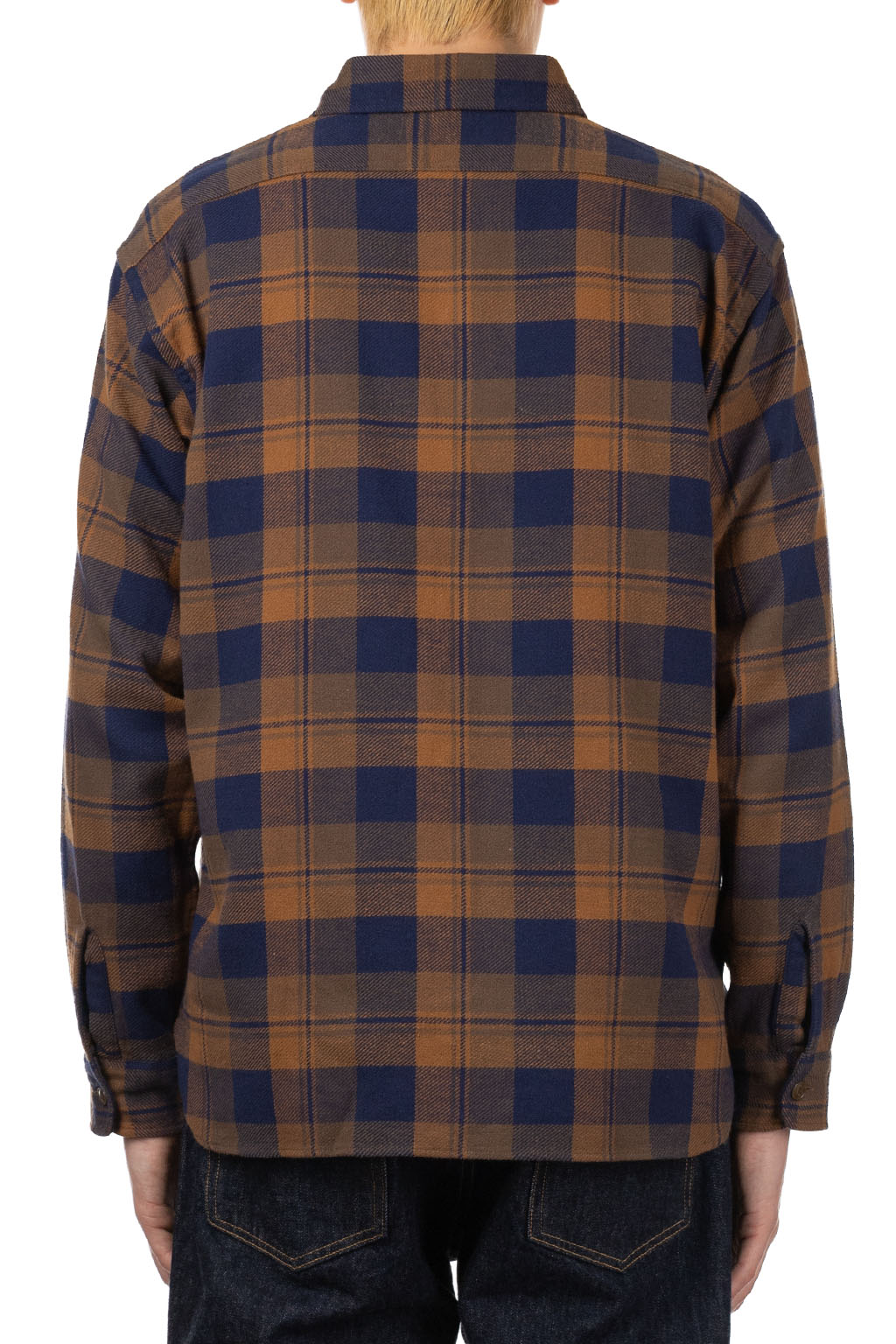 Sugar Cane - Twill Check LS Work Shirt - Brown