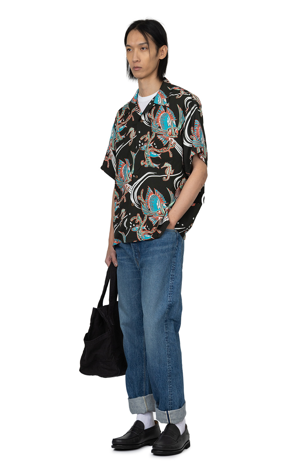 Sun Surf - Rayon Hawaiian Shirt - Bug Eyed Fish Shirt