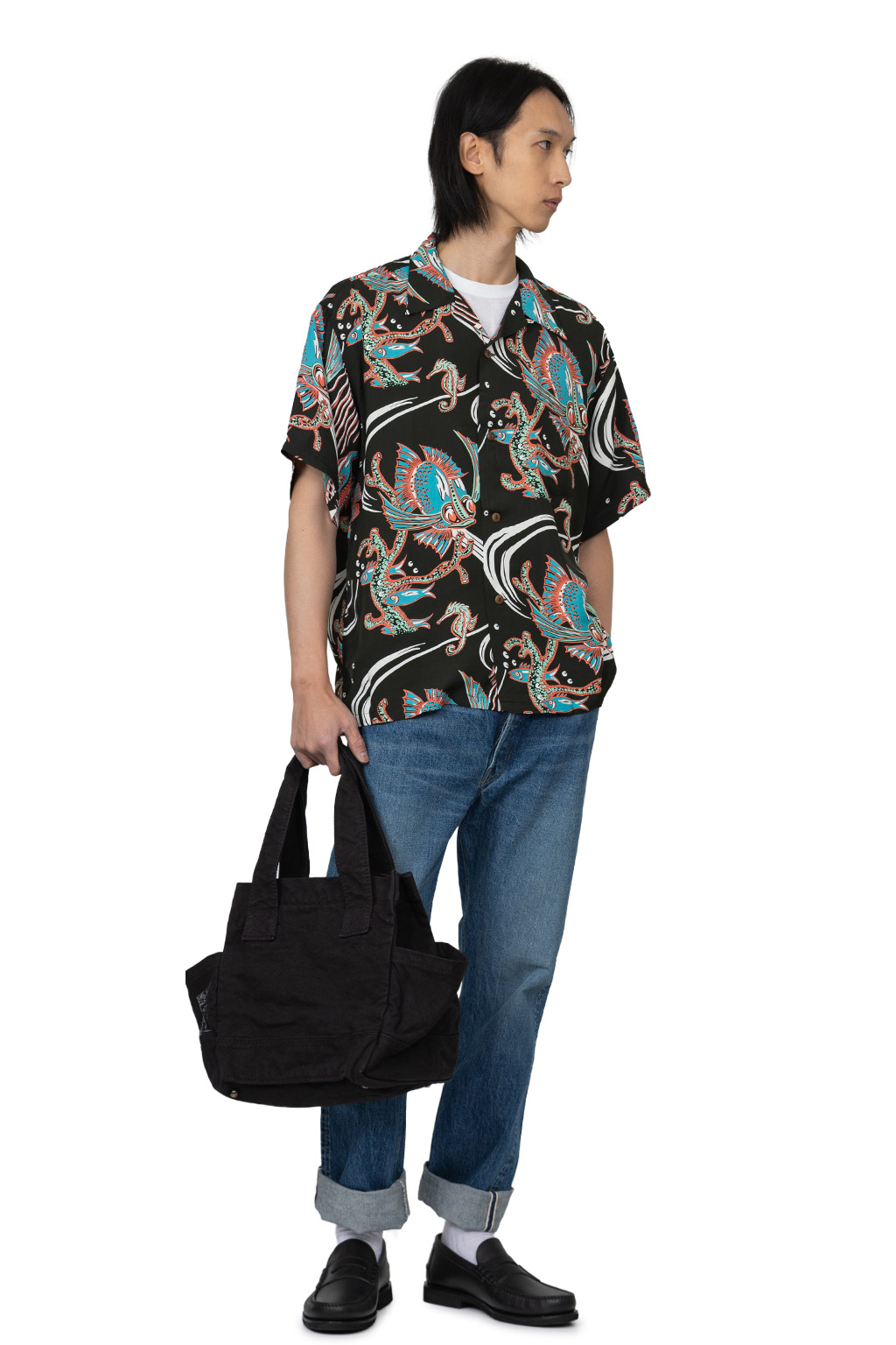 Sun Surf - Rayon Hawaiian Shirt - Bug Eyed Fish Shirt