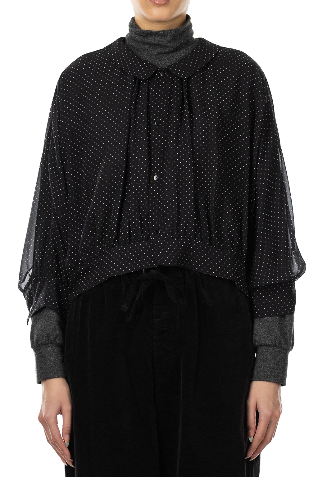 TOUJOURS - Collared Bolero Blouse - Midnight
