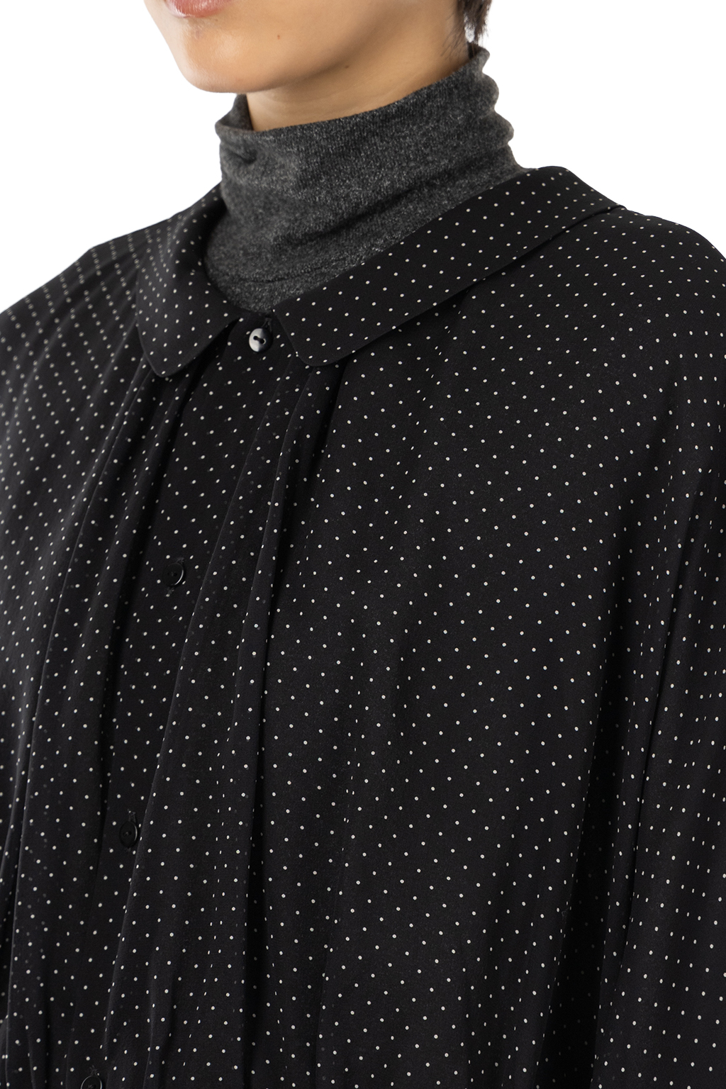 TOUJOURS - Collared Bolero Blouse - Midnight