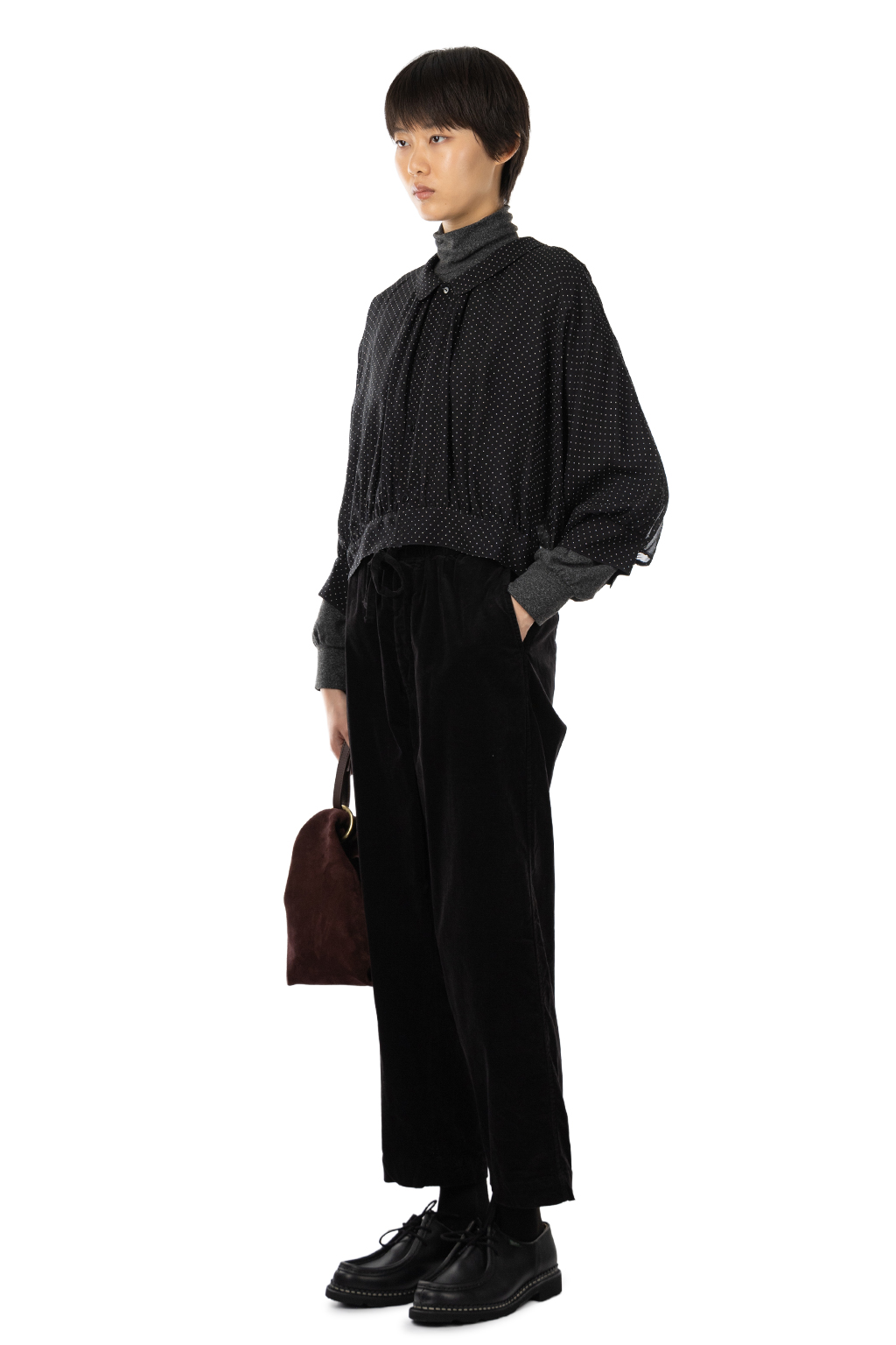 TOUJOURS - Collared Bolero Blouse - Midnight