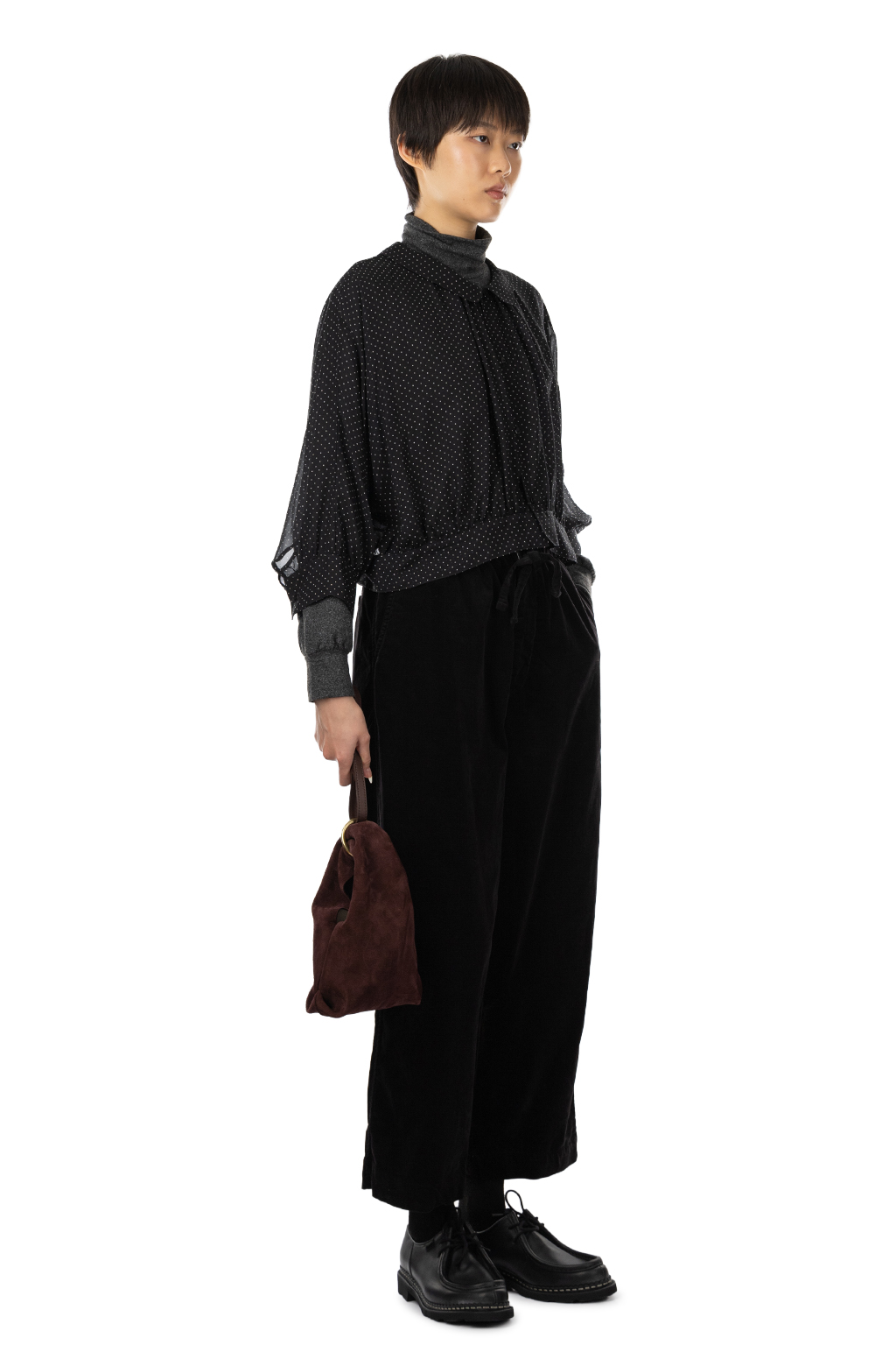 TOUJOURS - Collared Bolero Blouse - Midnight