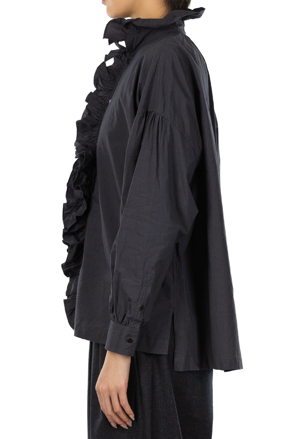 TOUJOURS - Ruffle Shirt - Ink