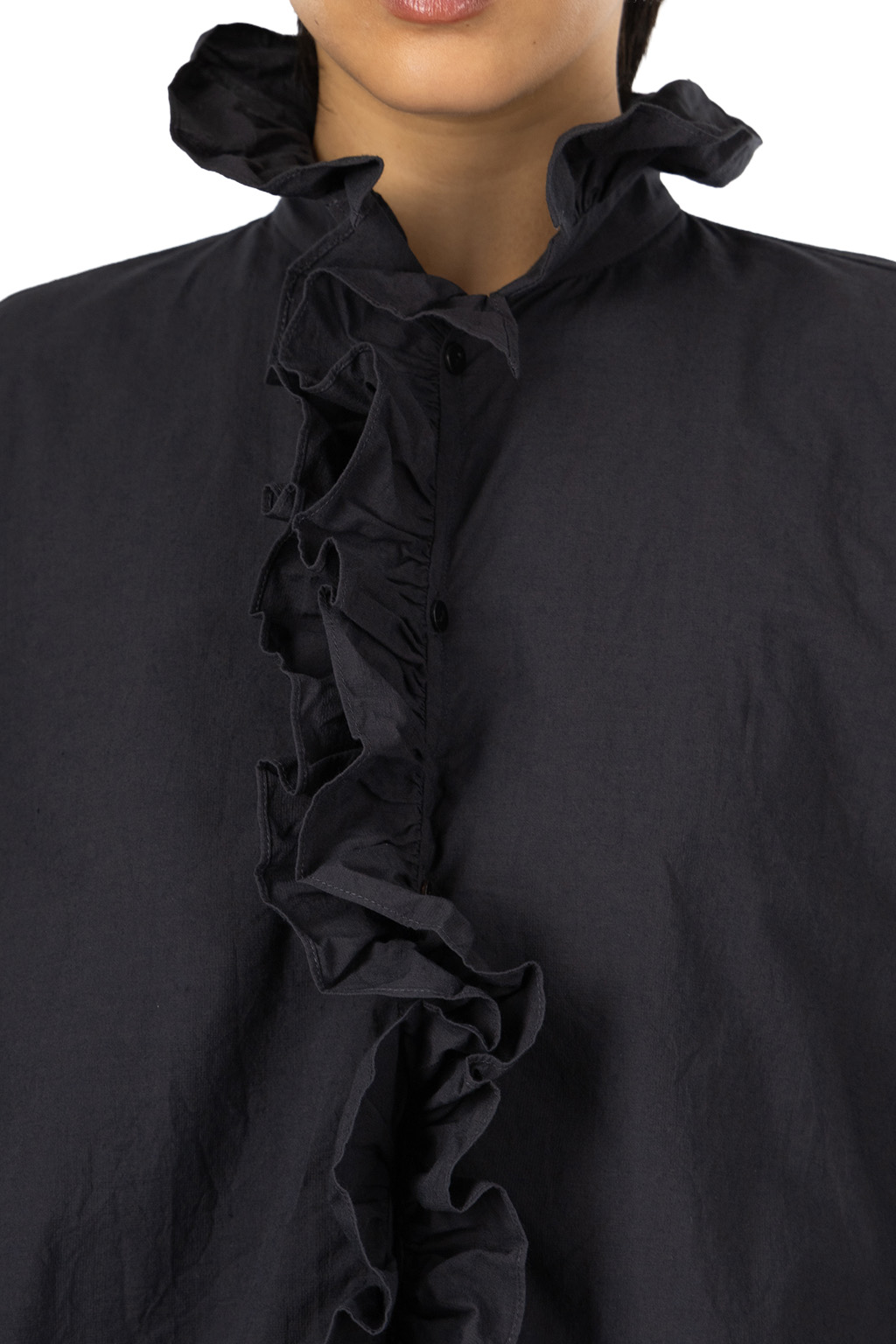 TOUJOURS - Ruffle Shirt - Ink