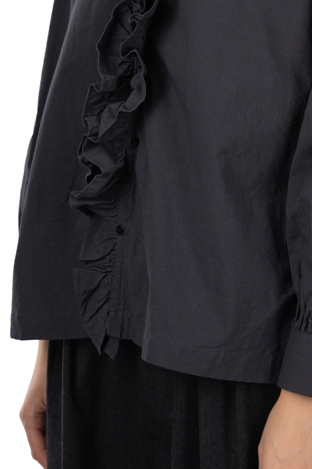 TOUJOURS - Ruffle Shirt - Ink