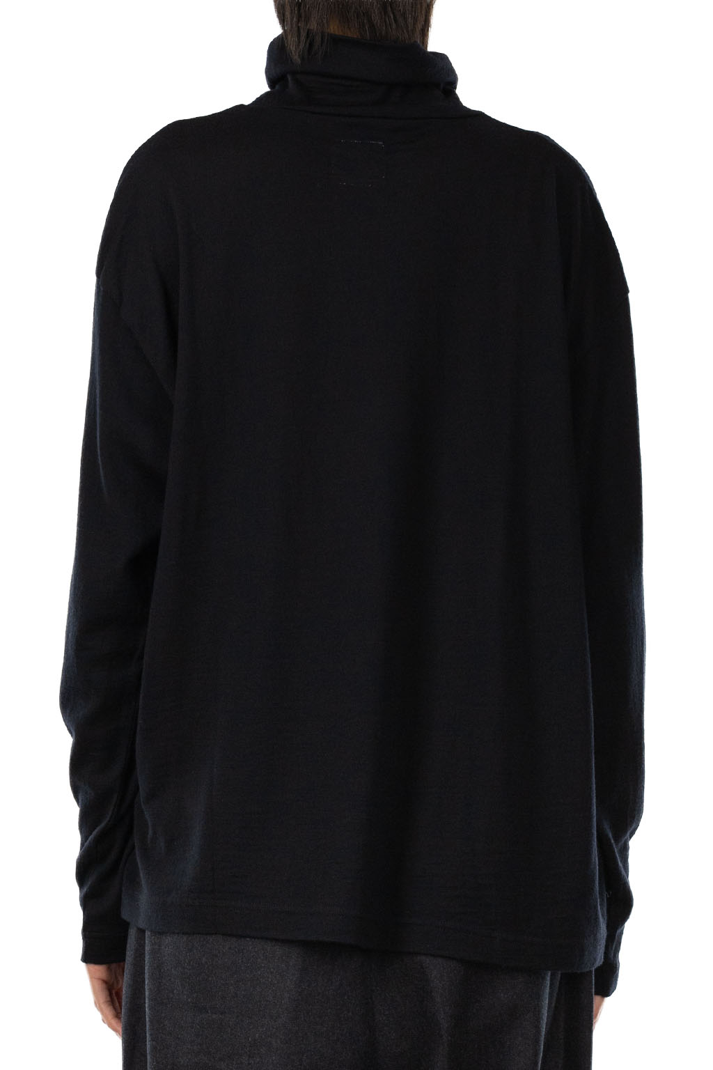 TOUJOURS - Turtle Neck Big Pullover  - Black
