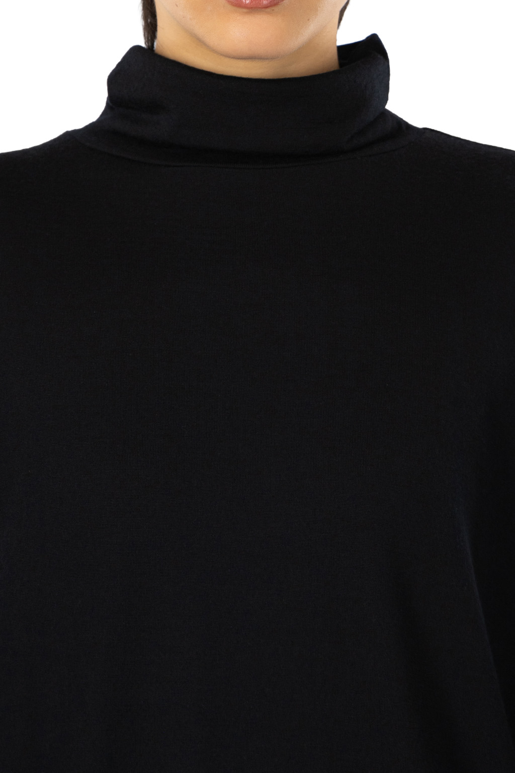 TOUJOURS - Turtle Neck Big Pullover  - Black