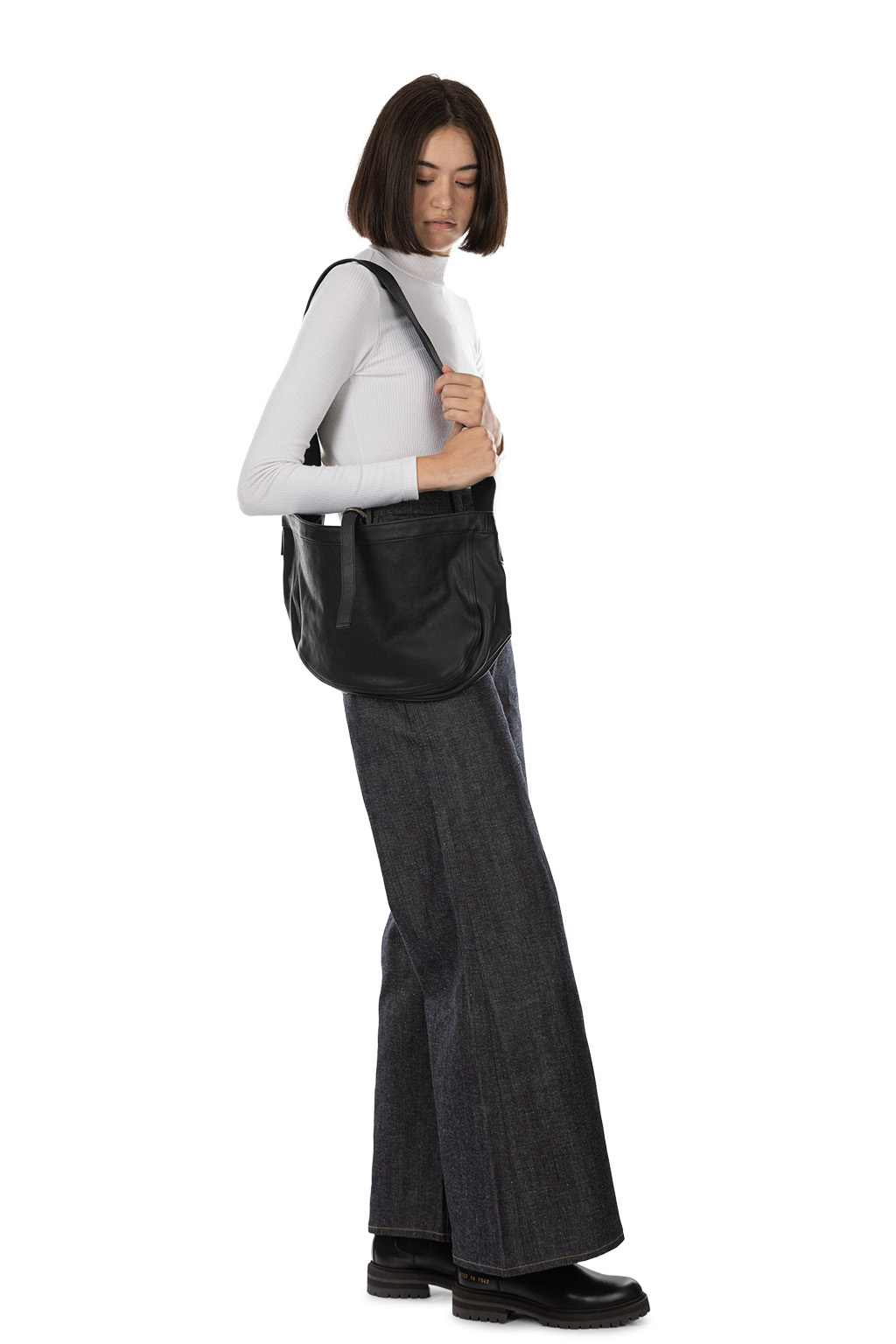 Taiga Takahashi - Lot.018 Newsboy Bag Small - Black Leather