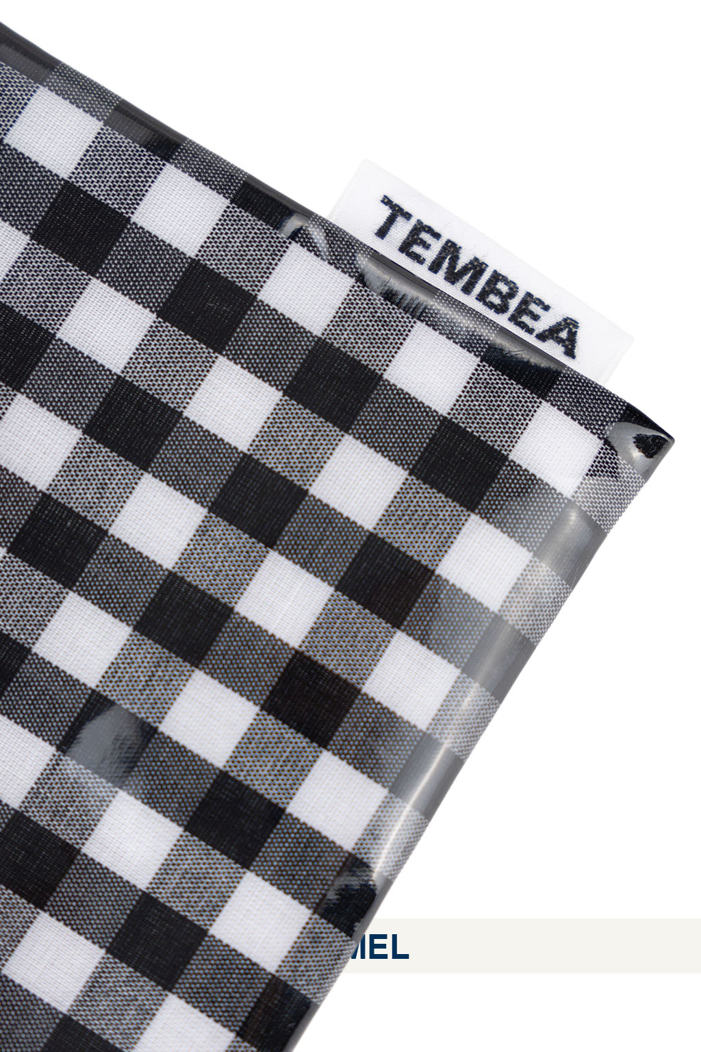 Tembea - Flat Pouch Medium - Gingham Black