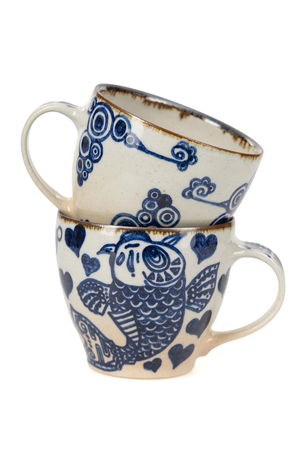 The Art of Japanese Ceramics - Ikuko - Lovely Koi-Carp Ceramic Mug - Large