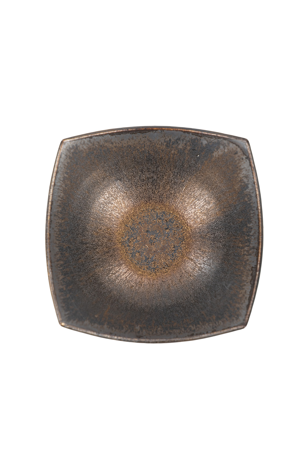 The Art of Japanese Ceramics - Yuichiro - Small Square Plate - Bronze