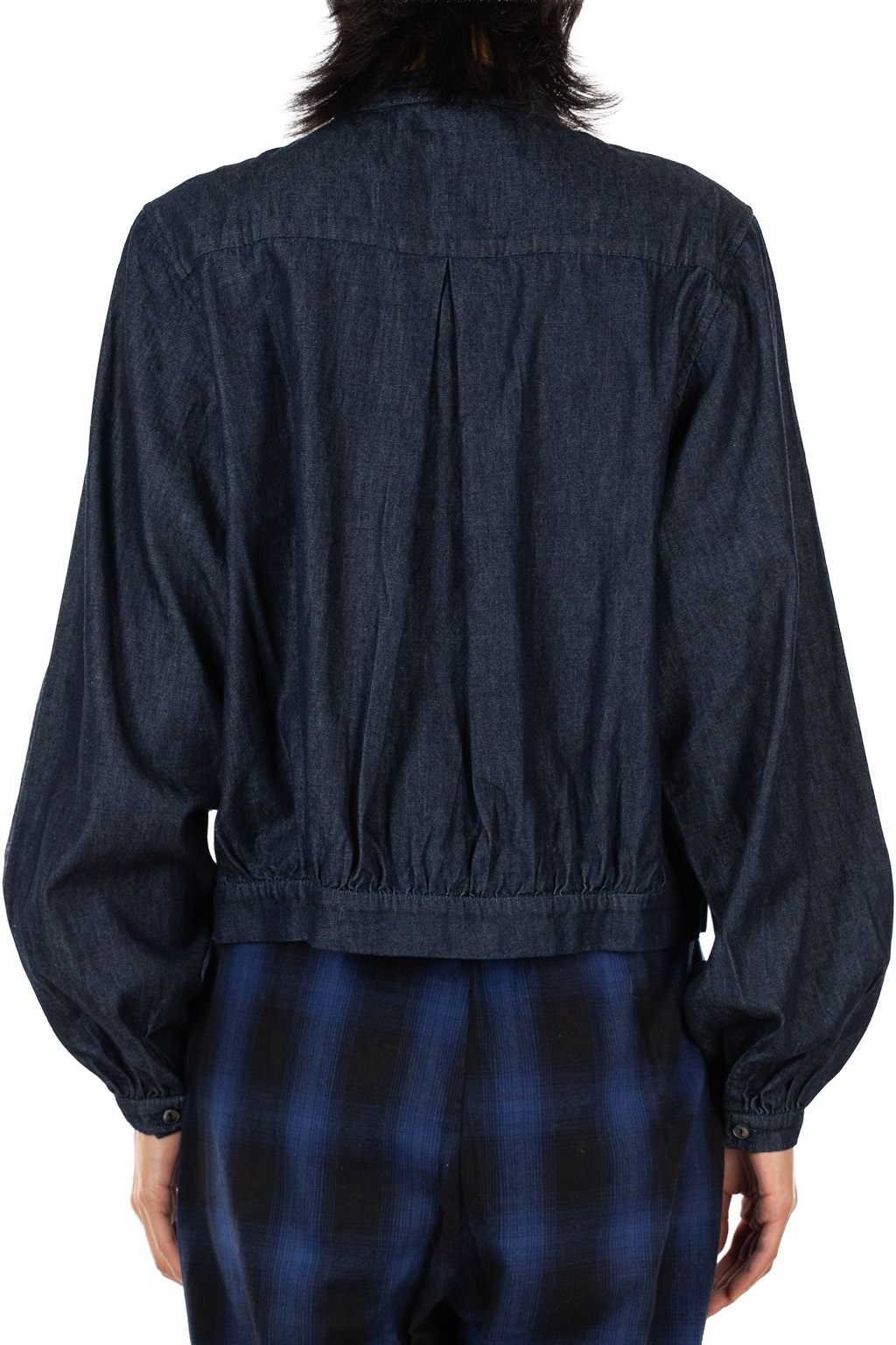 Tigre Brocante - 6oz Denim Stand Collar LS Shirt - Indigo