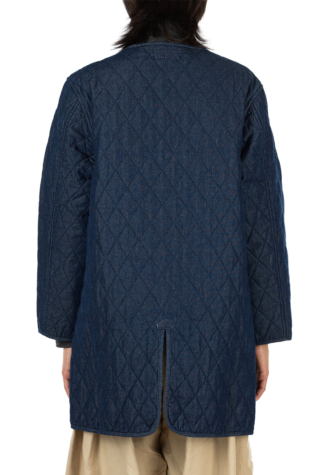 Tigre Brocante - 7oz Denim Quilted Liner Half Coat - Indigo