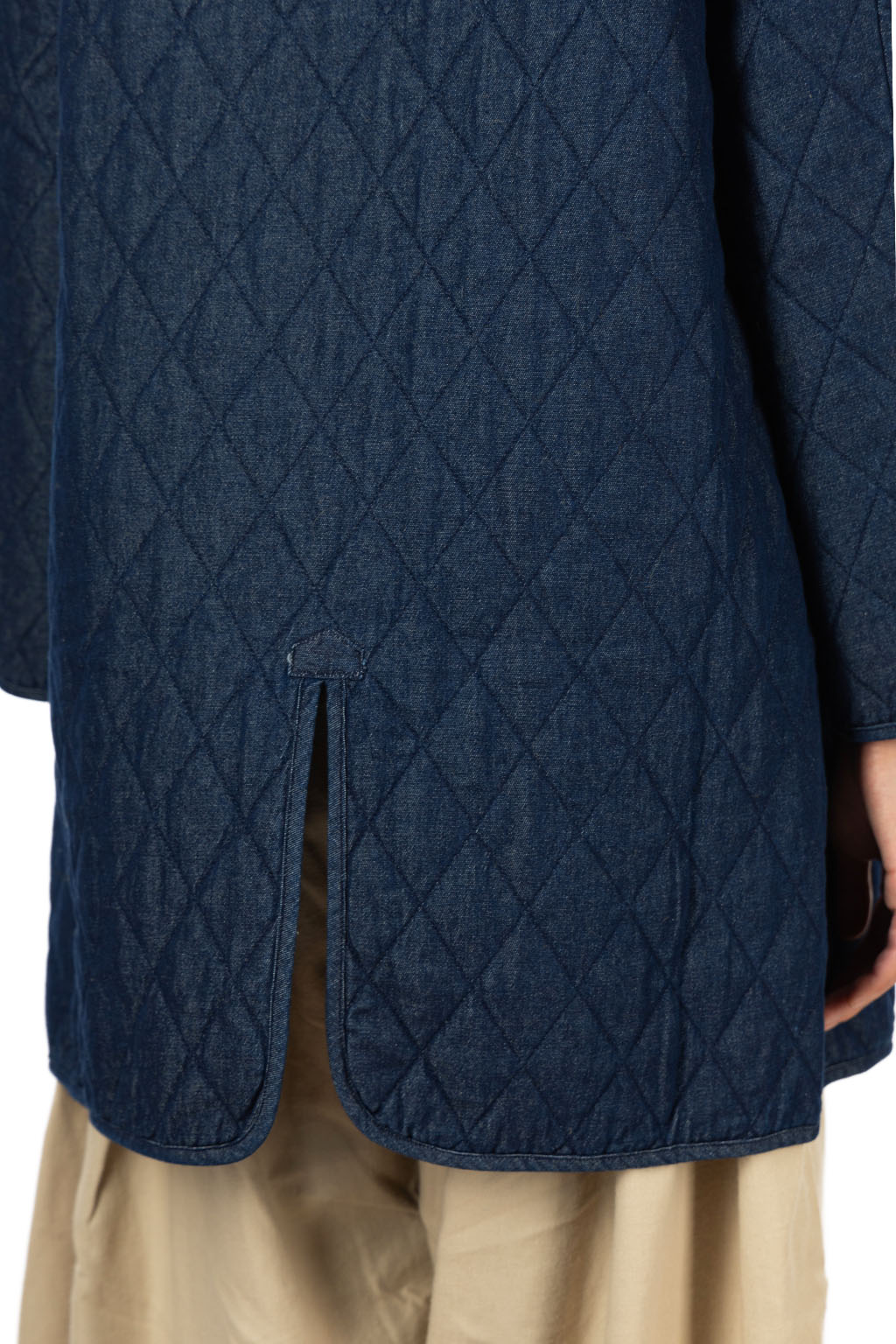Tigre Brocante - 7oz Denim Quilted Liner Half Coat - Indigo
