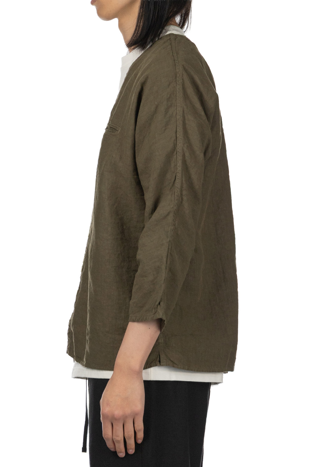 Tigre Brocante - Linen V-Neck Cardigan - Khaki