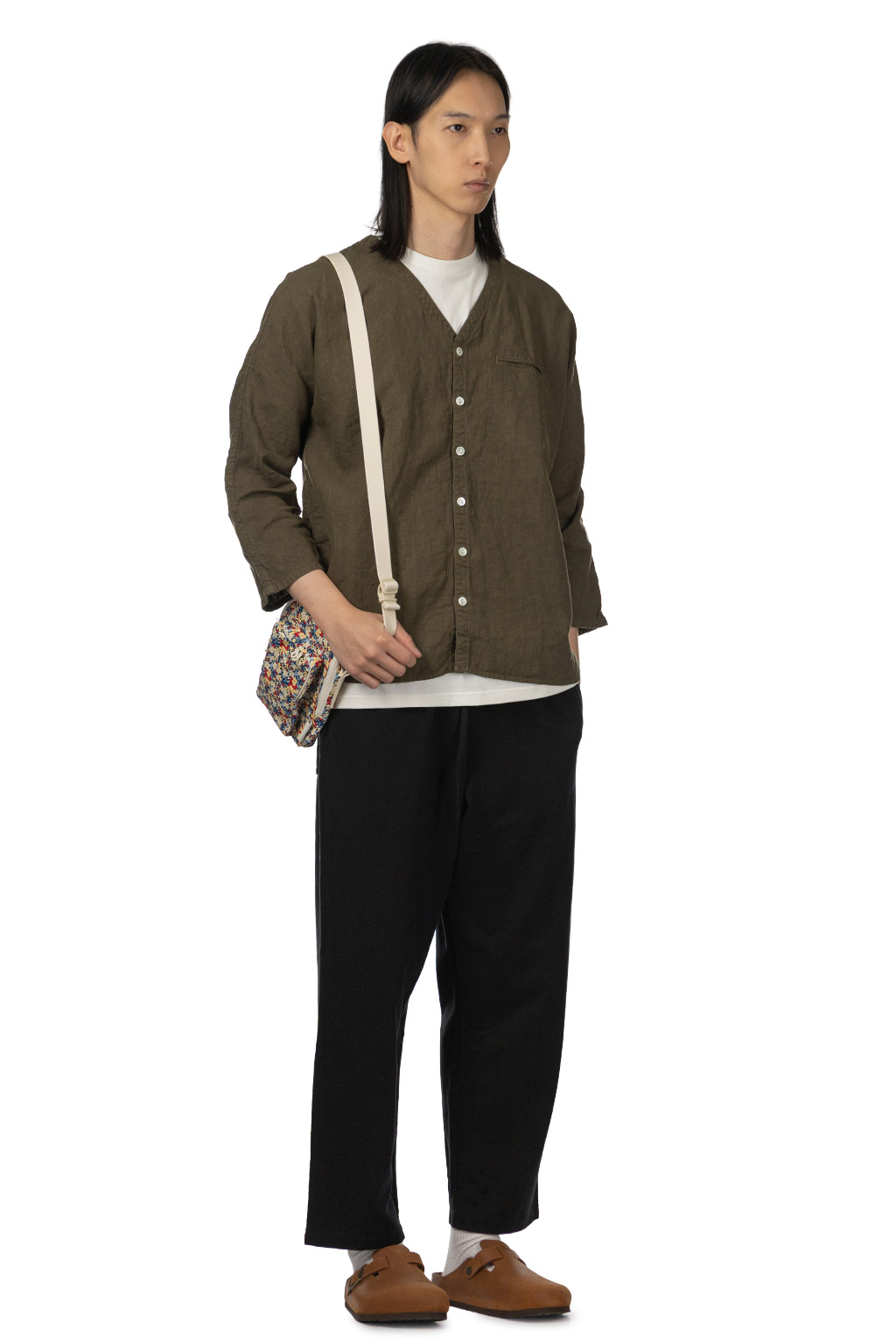 Tigre Brocante - Linen V-Neck Cardigan - Khaki